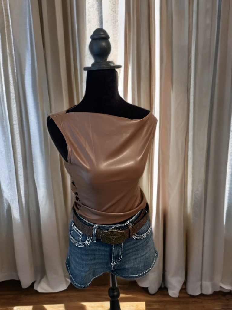 brown off shoulder top
