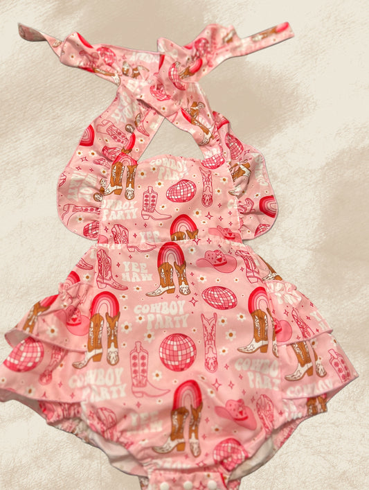 girls western romper